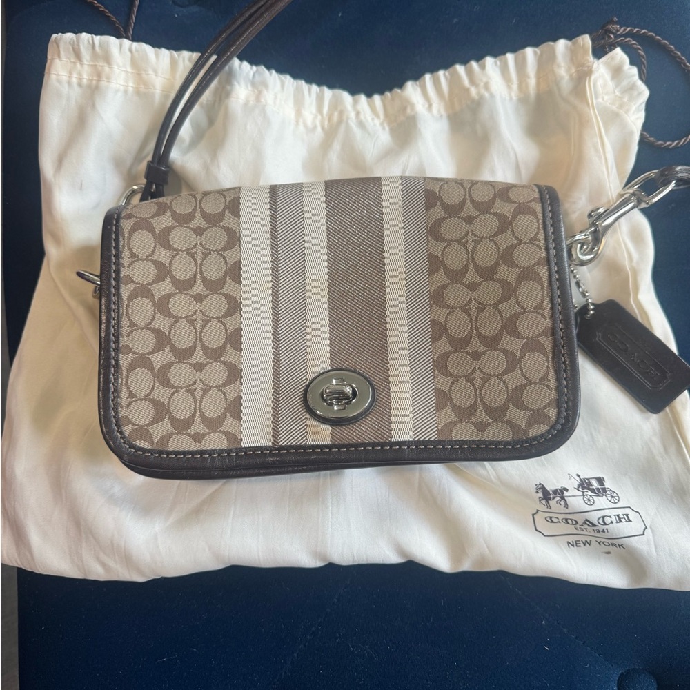 Coach Tan and Brown Crossbody Bag